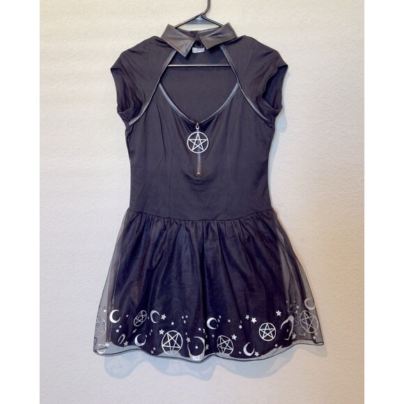 Spirit Women’s Black  Magic Witch Dress Sz  M Halloween/ Gothic Costume - Picture 2 of 9